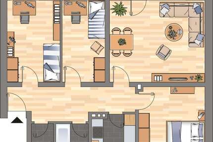 Wohnung Wilhelmshaven Neuende - 4 Zimmer, 81 m&sup2;, 559&euro; | Angebot:27079625