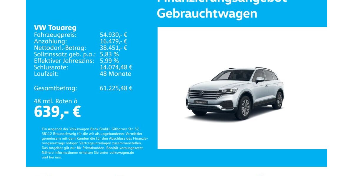 VW Touareg 14.155 km 54.930 &euro; Stuttgart-Wangen 70188
