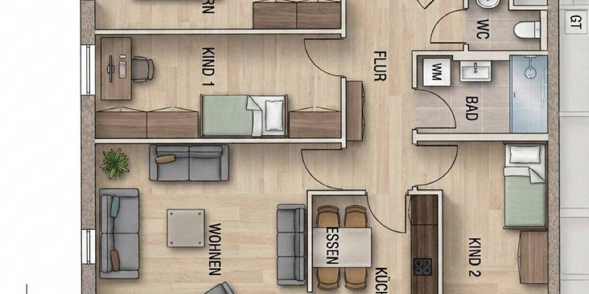 Etagenwohnung Illertissen - 4 Zimmer, 94 m&sup2;, 298.000&euro; | Angebot:26203903