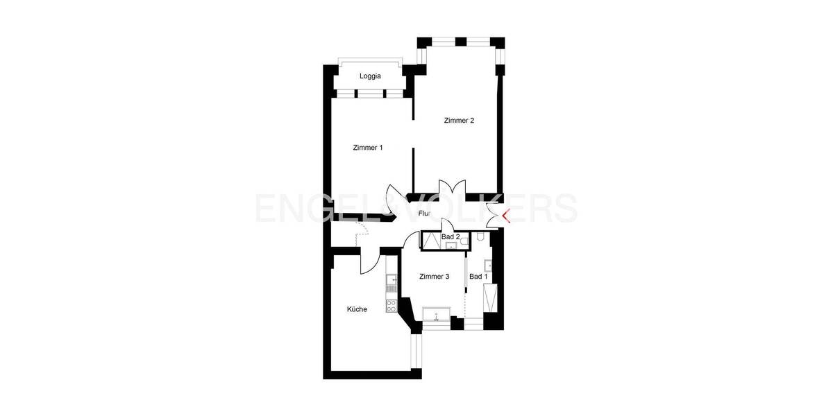 Etagenwohnung Berlin Schöneberg - 3 Zimmer, 106 m&sup2;, 725.000&euro; | Angebot:26856115