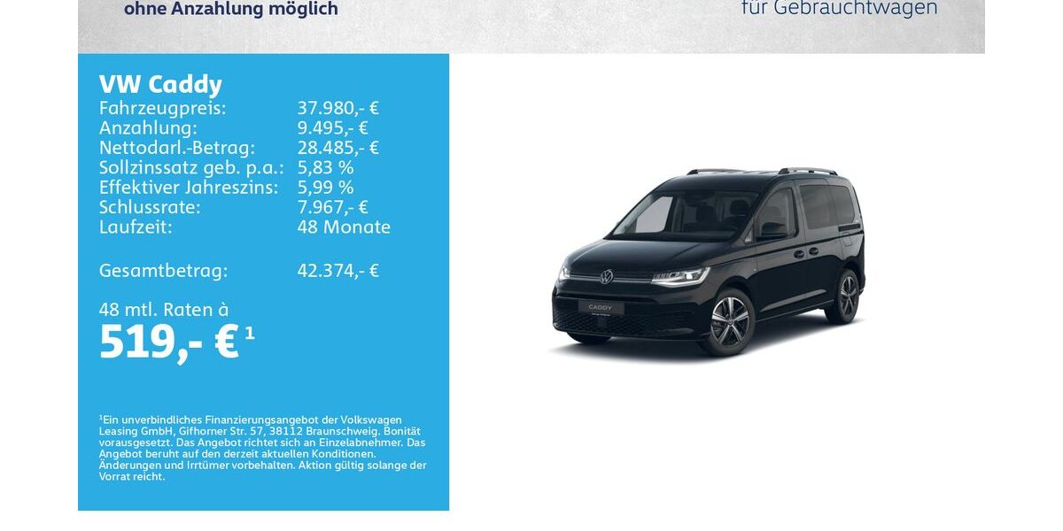 VW Caddy 6.000 km 37.980 &euro; Würzburg 97076