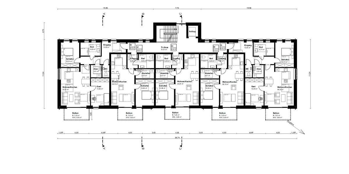 Etagenwohnung Bad Bentheim - 2 Zimmer, 60 m&sup2;, 765&euro; | Angebot:26561463