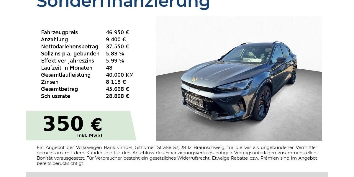 Cupra Formentor 7.500 km 43.950 &euro; Schwabach 91126