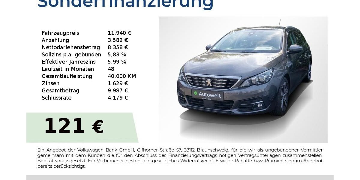 Peugeot 308 74.150 km 11.940 &euro; Nürnberg 90431