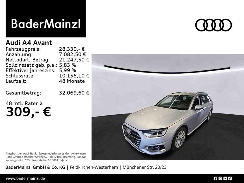 Audi A4 59.100 km 28.330 € Feldkirchen/Westerham 83620