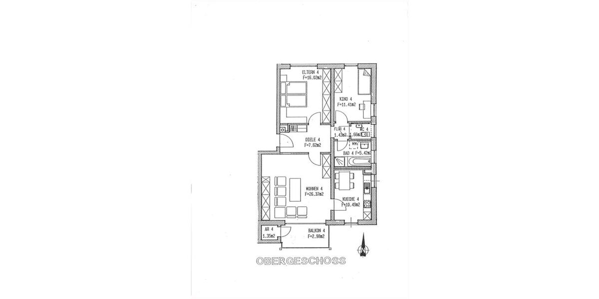 Etagenwohnung Nandlstadt - 3 Zimmer, 85 m&sup2;, 320.000&euro; | Angebot:27073265