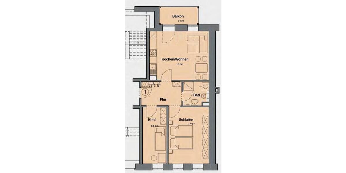 Erdgeschoßwohnung Leipzig Altwest - 2.5 Zimmer, 56 m&sup2;, 787&euro; | Angebot:26295093