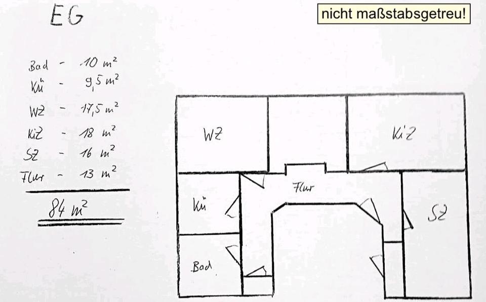 Erdgeschoßwohnung Oederan - 3 Zimmer, 84 m&sup2;, 836&euro; | Angebot:26413680