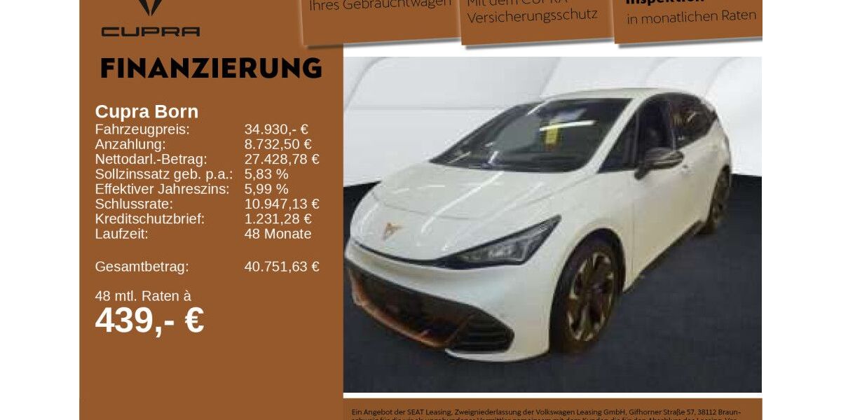 Cupra Born 16.525 km 34.930 &euro; Neu-Ulm 89231