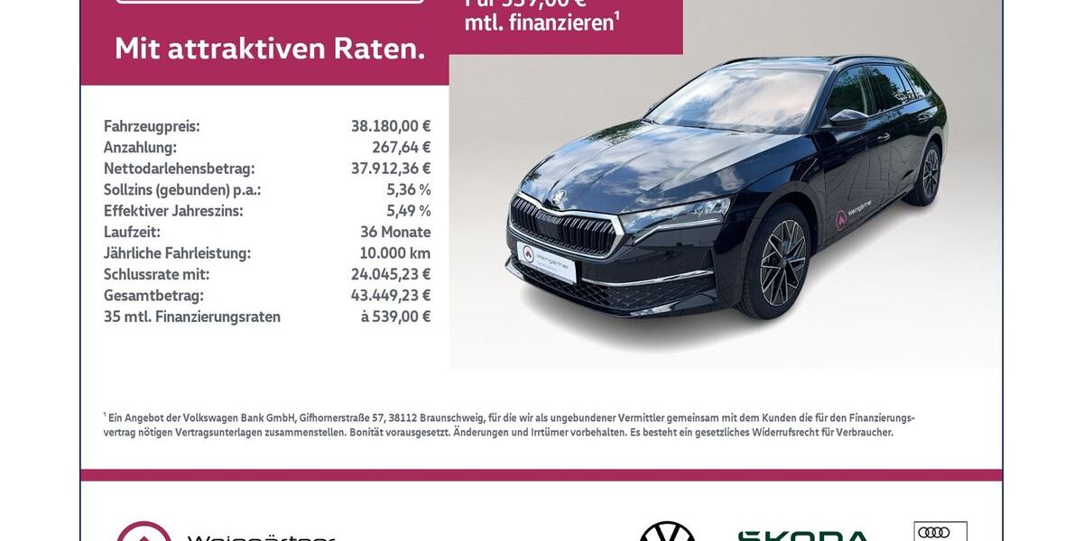 Skoda Octavia 2.800 km 38.180 &euro; Miesbach 83714