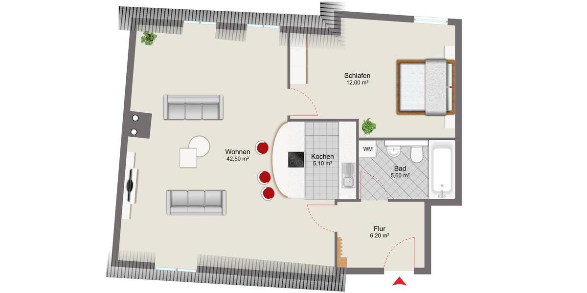 Etagenwohnung Mühlberg/Elbe Elbe - 2 Zimmer, 79 m&sup2;, 515&euro; | Angebot:26338914