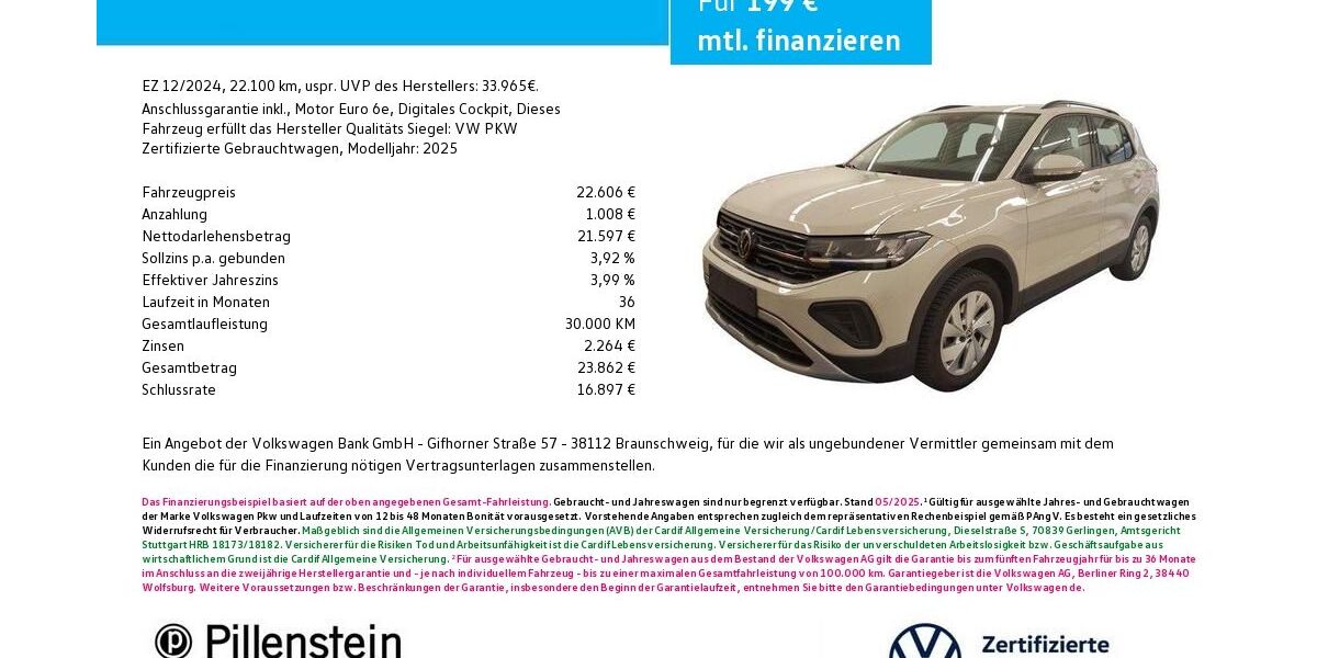 VW T-Cross 22.100 km 22.407 &euro; Fürth 90762