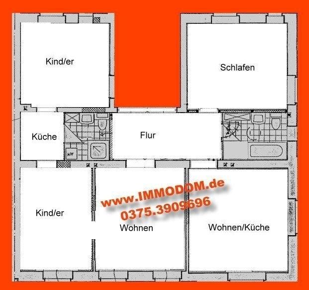 Erdgeschoßwohnung Zwickau Zwickau-Nord - 4 Zimmer, 106 m&sup2;, 695&euro; | Angebot:23010988
