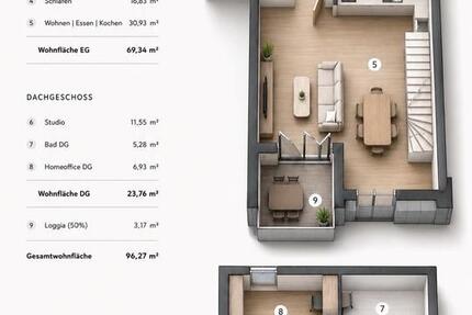 Wohnung Augsburg Bergheim - 5 Zimmer, 98 m&sup2;, 574.000&euro; | Angebot:27157874