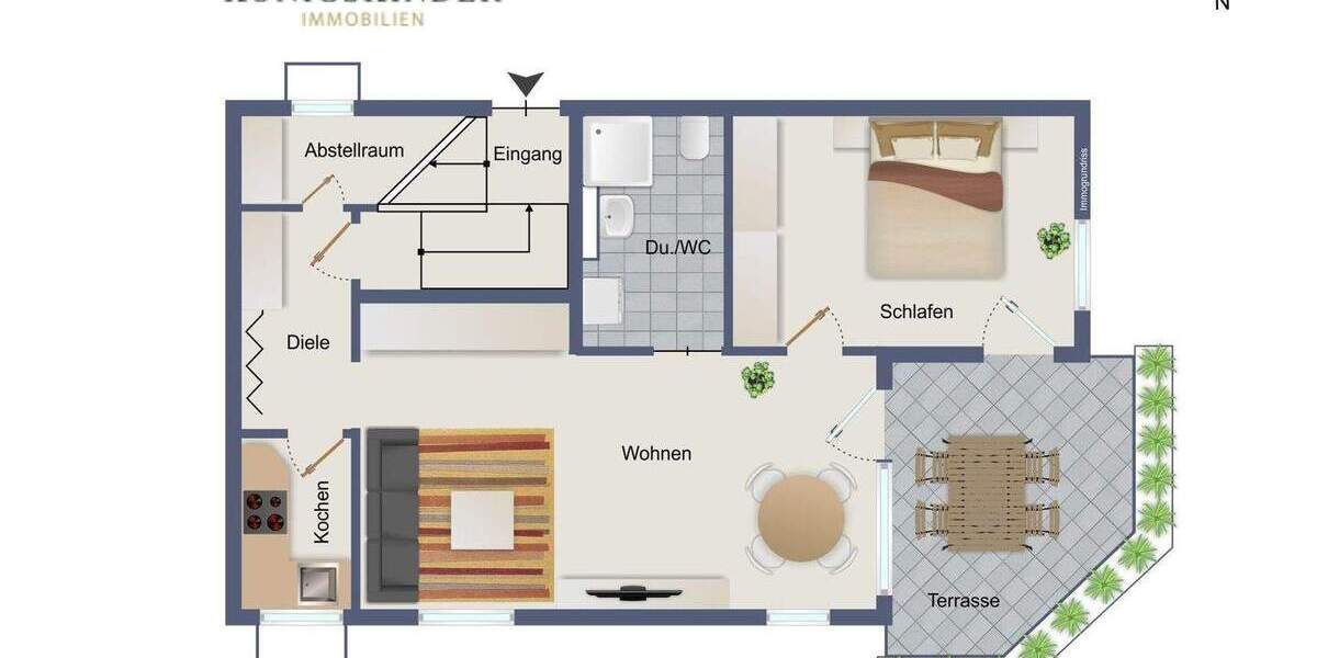 Etagenwohnung Bad Urach - 2 Zimmer, 48 m&sup2;, 159.000&euro; | Angebot:25771580