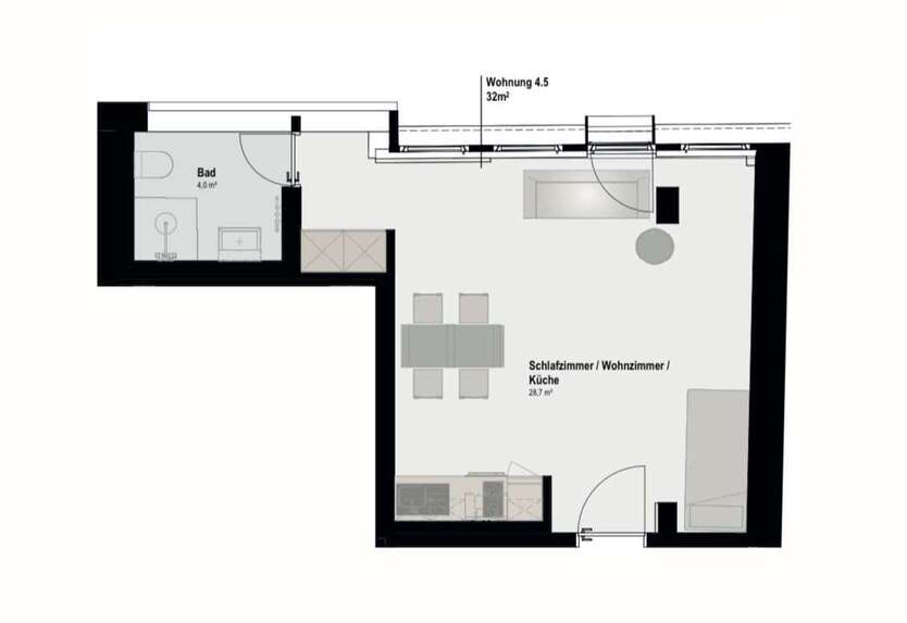 Wohnung zum Mieten in Aachen 544 € 32 m² 2 zimmer