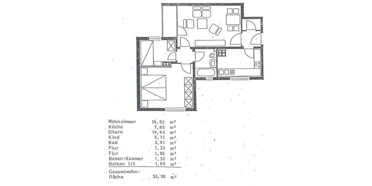 Etagenwohnung Marbach am Neckar - 3 Zimmer, 56 m&sup2;, 650&euro; | Angebot:25381705