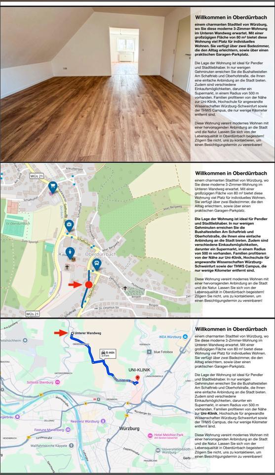 Erstbezug nach Sanierung - 3 Zimmer Wohnung in Würzburg