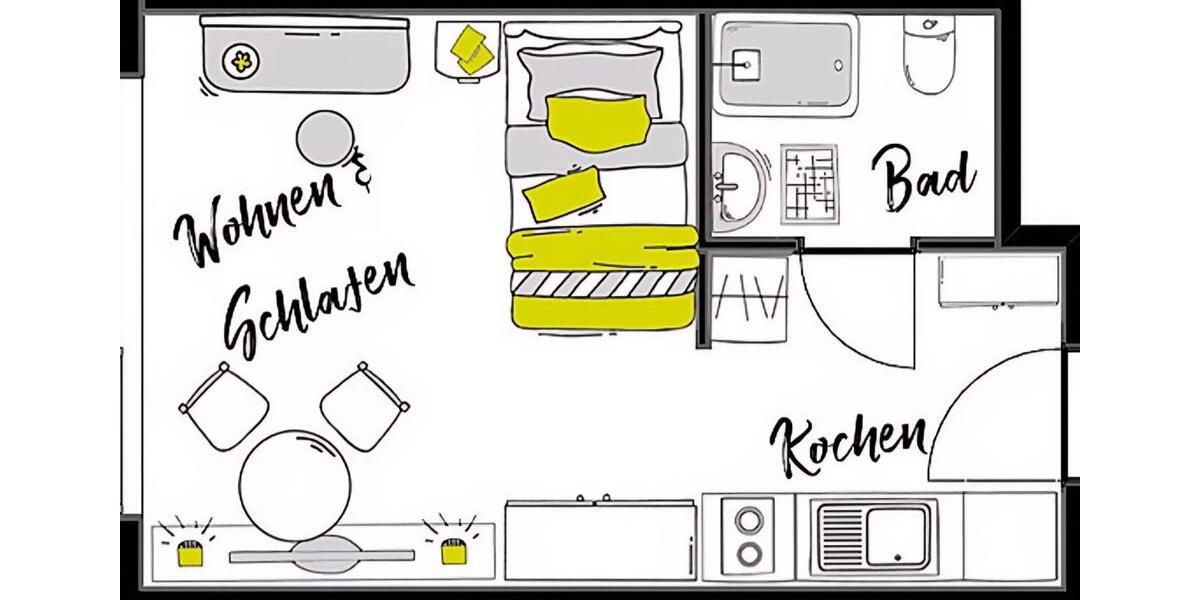 Kapitalanlage: i-Live Campus Garden Apartment in 69155 Heidelberg 1 zimmer