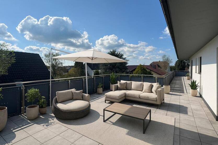 Exklusive möblierte Penthousewohnung mit riesiger Terrasse in ruhiger Lage von Mainhausen zimmer
