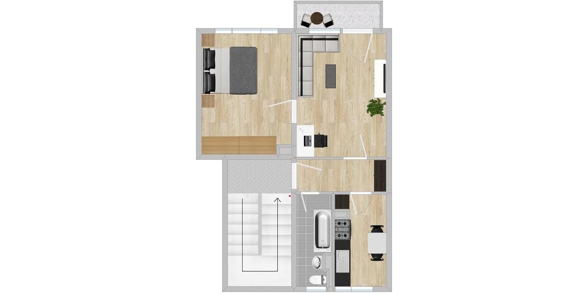 Etagenwohnung Riesa Neuweida - 2 Zimmer, 49 m&sup2;, 294&euro; | Angebot:26637289
