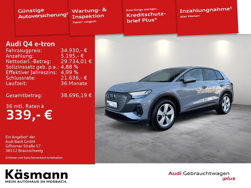 Audi Q4 e-tron 46.695 km 34.930 € Mosbach 74821