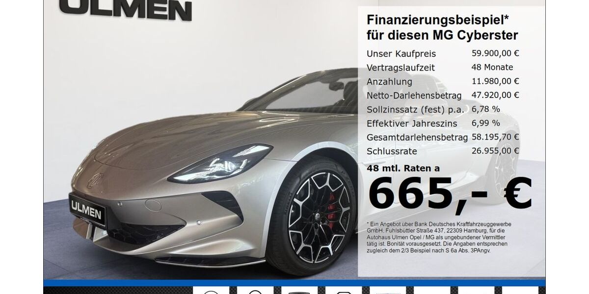 MG Cyberster 3.479 km 59.888 &euro; Düsseldorf 40231