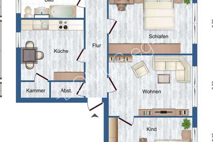 Frisch renovierte 3 Zimmer Wohnung mit Garage optional! - Wohnung Galenbeck Sandhagen | Angebot:25468477