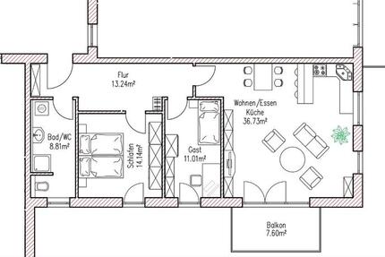 Wohnung Freystadt - 3 Zimmer, 88 m&sup2;, 1.000&euro; | Angebot:26322600