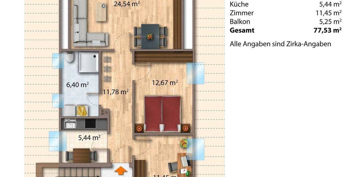 Etagenwohnung Salem - 3 Zimmer, 73 m&sup2;, 235.000&euro; | Angebot:26345836