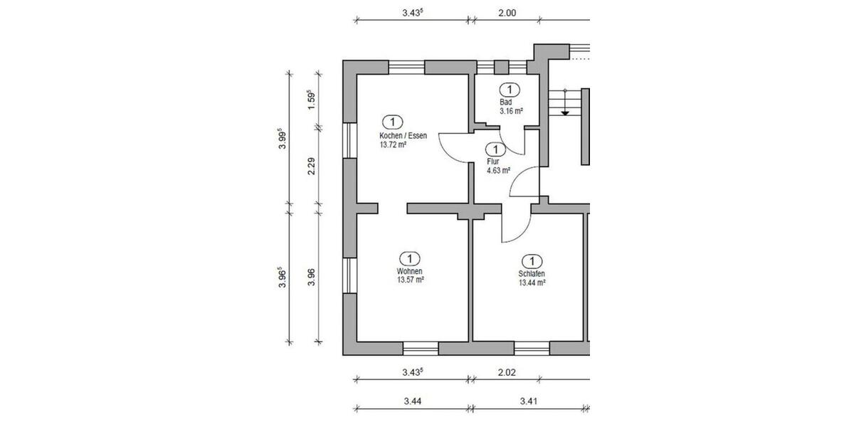Erdgeschoßwohnung Selb - 2.5 Zimmer, 49 m&sup2;, 139.000&euro; | Angebot:25402379