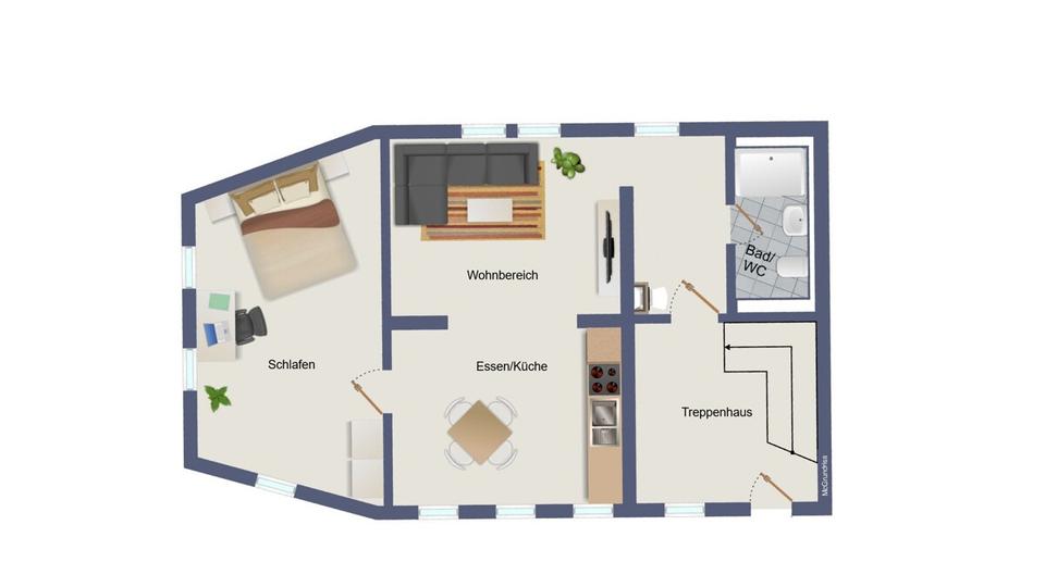 Etagenwohnung Schlitz - 2 Zimmer, 60 m&sup2;, 570&euro; | Angebot:26366725