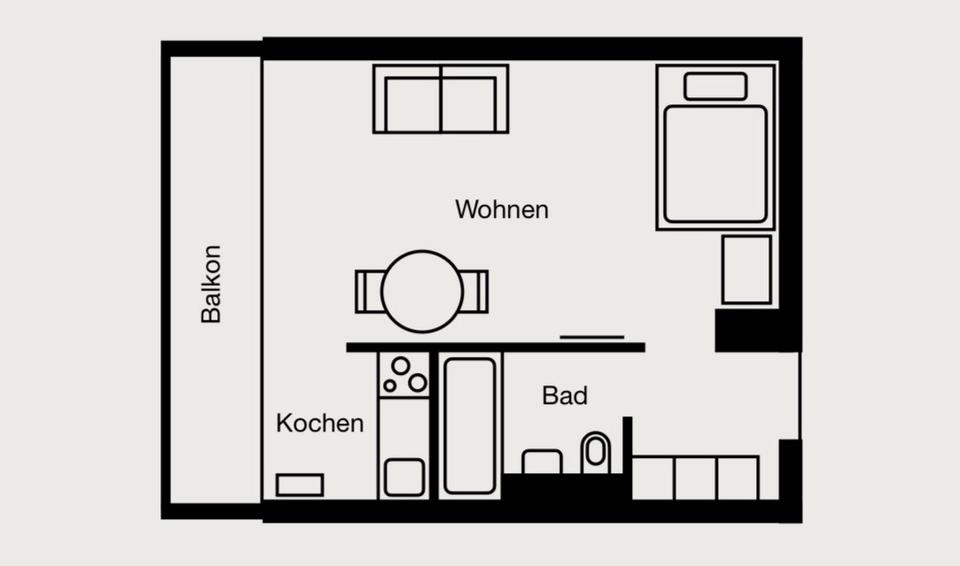 Etagenwohnung Starnberg - 1 Zimmer, 32 m&sup2;, 1.050&euro; | Angebot:24829856