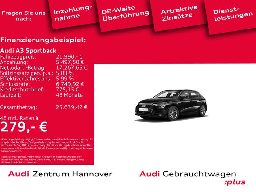Audi A3 61.583 km 21.990 € Hannover 30179