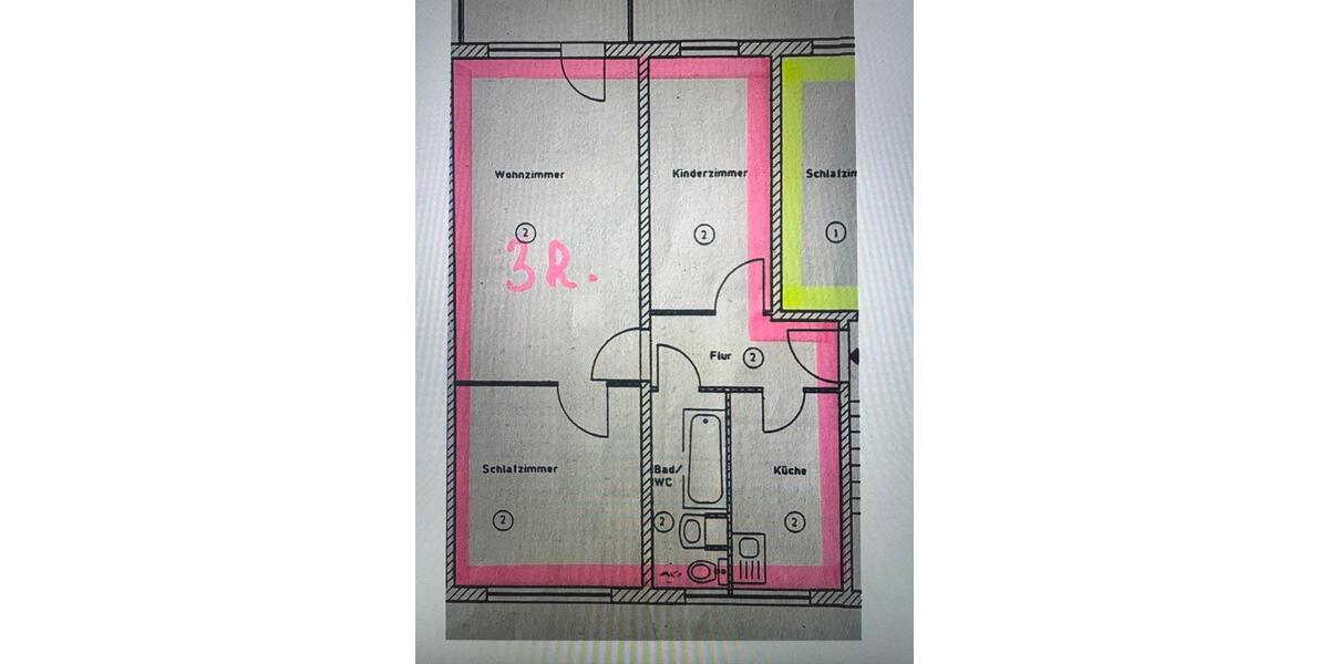 Etagenwohnung Treffurt - 3 Zimmer, 60 m&sup2;, 390&euro; | Angebot:26039467