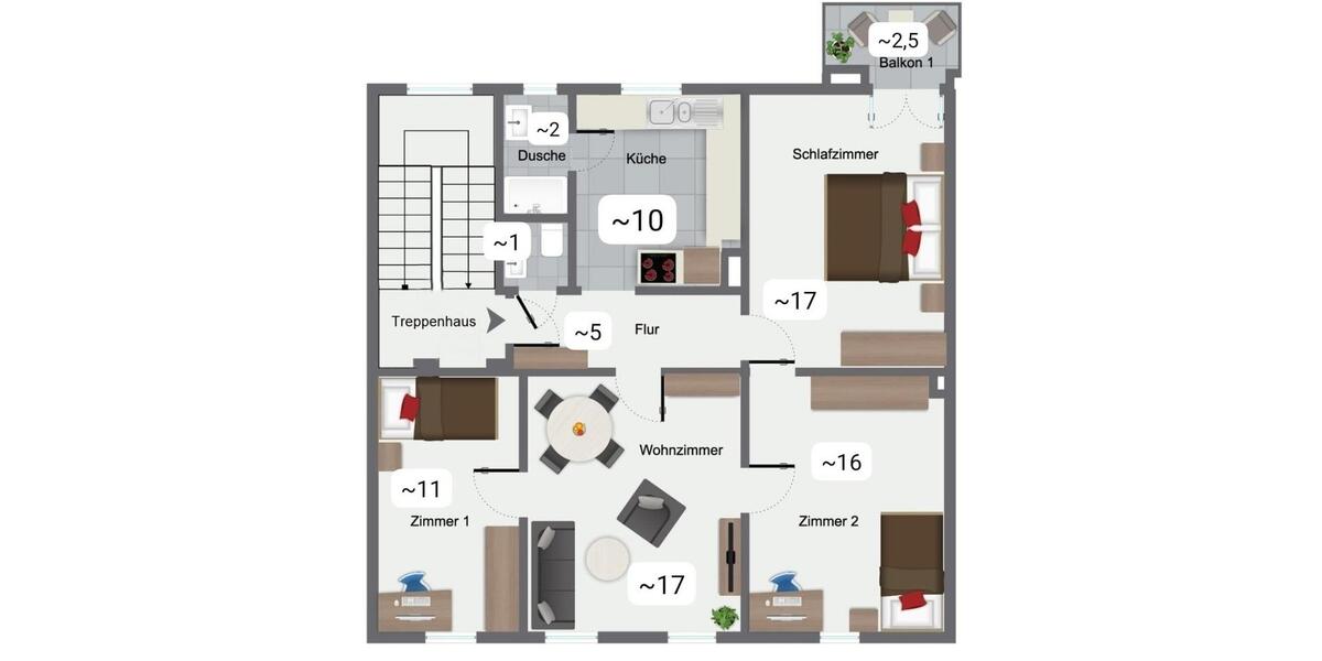 Etagenwohnung Darmstadt Darmstadt-Nord - 4 Zimmer, 82 m&sup2;, 1.600&euro; | Angebot:26246328