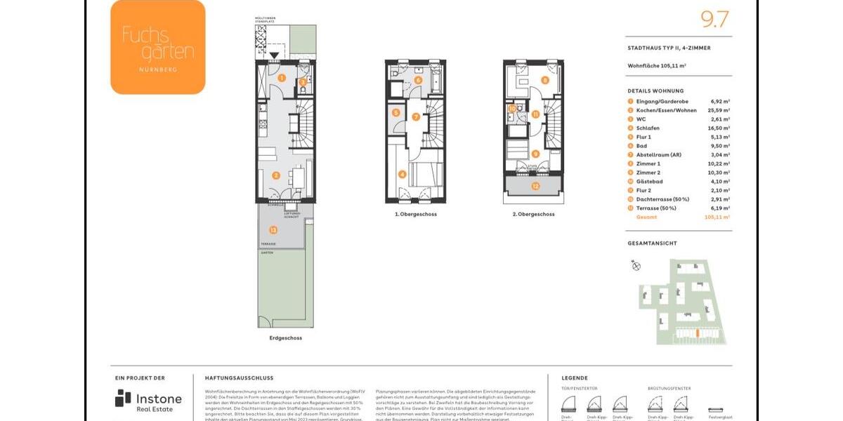 Reihenhaus Nürnberg Almoshof - 4 Zimmer, 105 m&sup2;, 1.890&euro; | Angebot:26313322