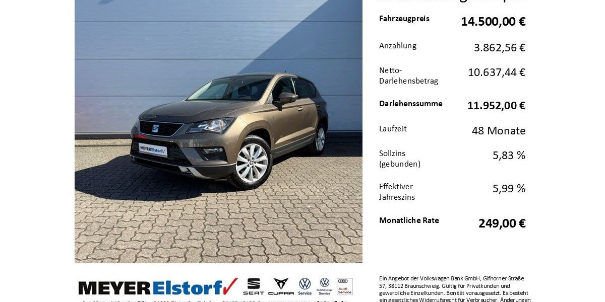 Seat Ateca 92.400 km 14.500 &euro; Neu Wulmstorf 21629