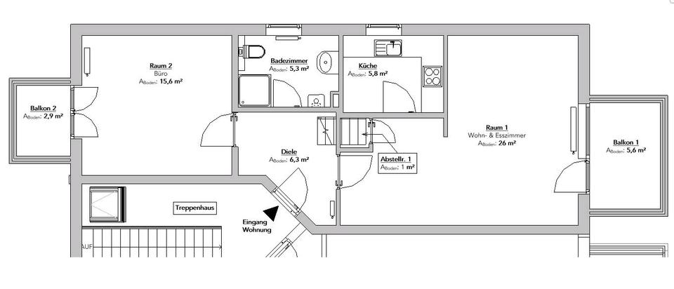 Maisonettenwohnung Mülheim-Kärlich Kärlich - 3 Zimmer, 97 m&sup2;, 1.100&euro; | Angebot:25325885