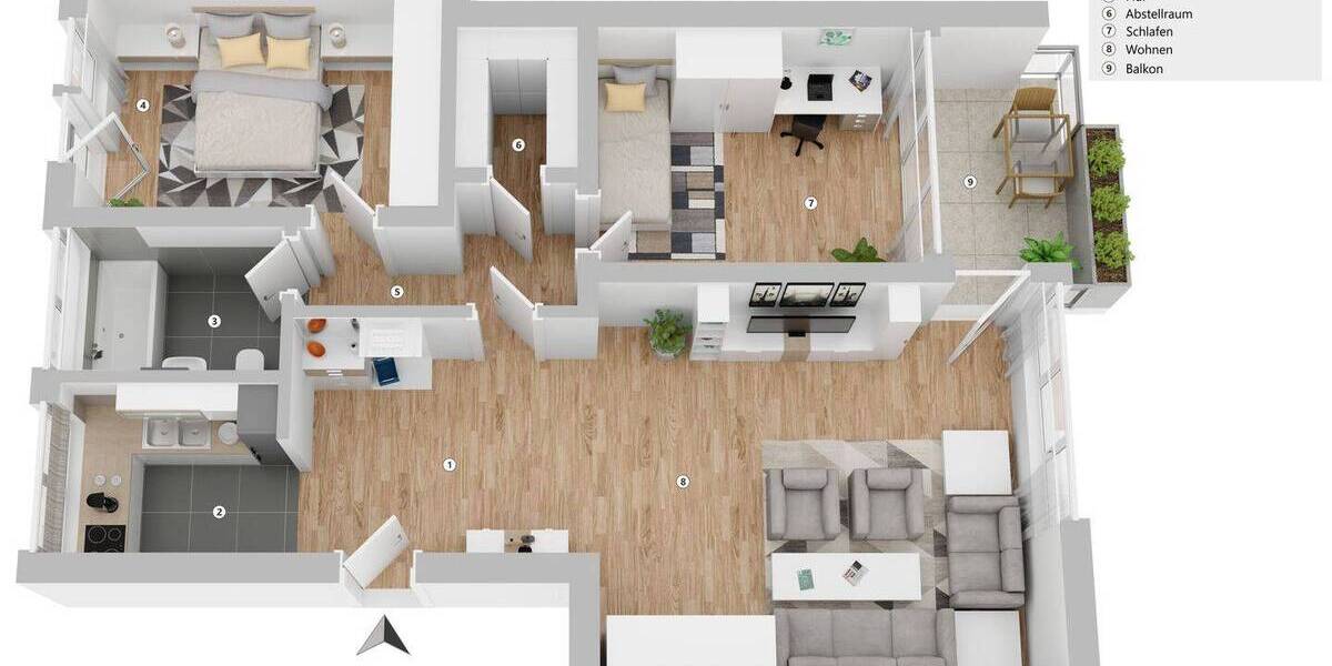 Etagenwohnung Verden - 3 Zimmer, 75 m&sup2;, 127.500&euro; | Angebot:26908953