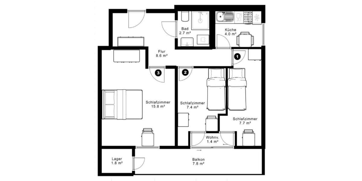 Etagenwohnung Schwalbach am Taunus - 5 Zimmer, 46 m&sup2;, 465&euro; | Angebot:22891504