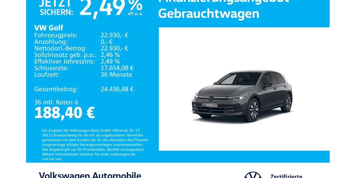 VW Golf 25.892 km 22.930 &euro; Stuttgart-Wangen 70188