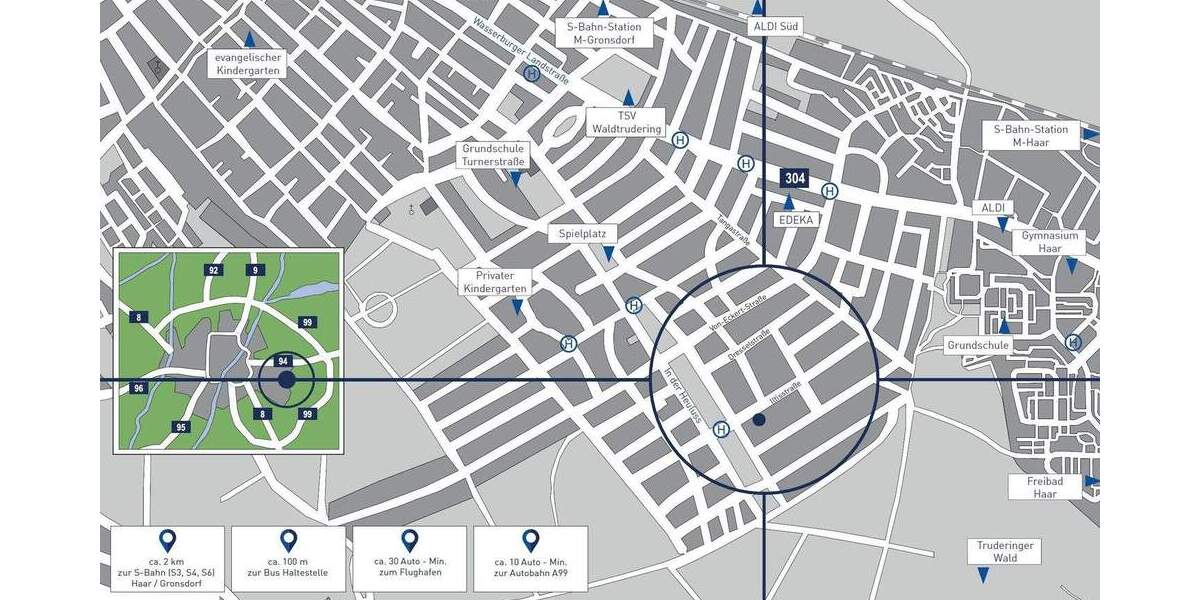 Etagenwohnung München Trudering-Riem - 2 Zimmer, 56 m&sup2;, 629.000&euro; | Angebot:25524244