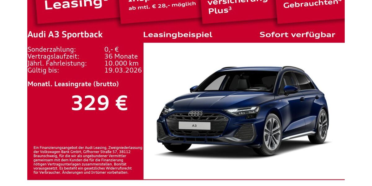 Audi A3 3.298 km 37.250 &euro; Berlin 12489