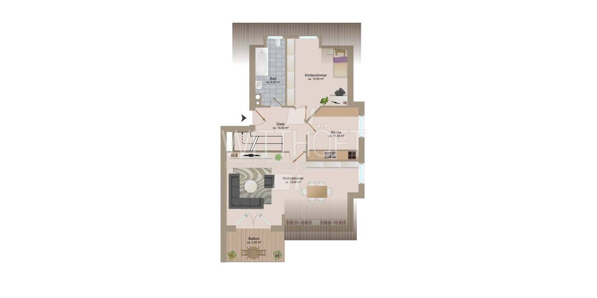 Etagenwohnung Hamburg-Sasel Sasel - 3 Zimmer, 89 m&sup2;, 1.290&euro; | Angebot:26891609