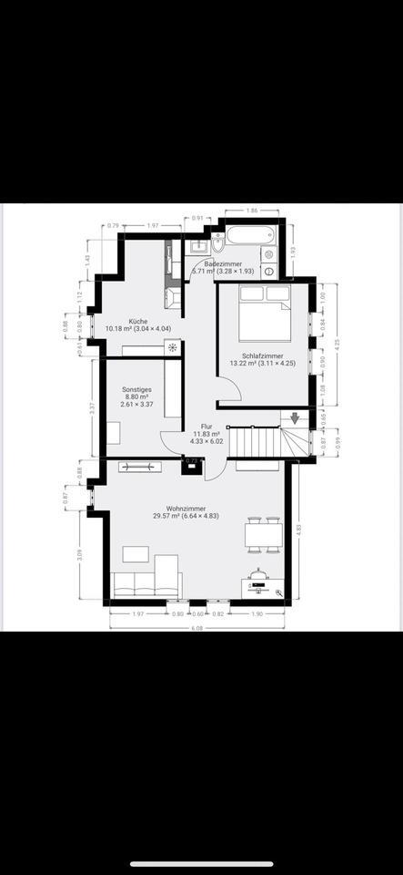 Charmante Dachgeschosswohnung zimmer
