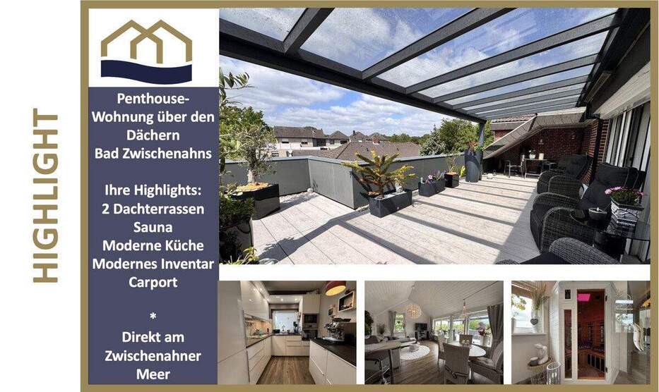 Einfach WOW- Ihre Ruheoase über den Dächern von Bad Zwischenahn mit Sauna und 2 großen Dachterrassen 3 zimmer