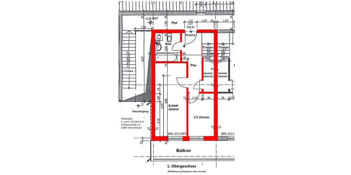 Maisonettenwohnung Bad Oldesloe - 2.5 Zimmer, 86 m&sup2;, 1.032&euro; | Angebot:26399516