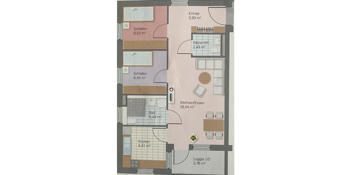 Etagenwohnung Regensburg Brandlberg - 3 Zimmer, 66 m&sup2;, 349.900&euro; | Angebot:25977192