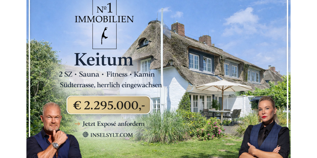 Reihenendhaus Sylt Keitum - 5 Zimmer, 110 m&sup2;, 2.295.000&euro; | Angebot:26218018